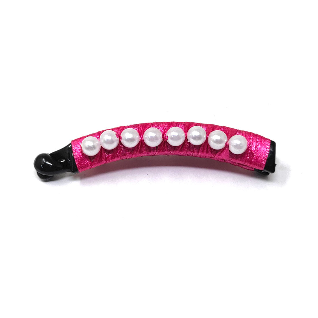 Anokhi Ada Handmade Pearl Banana Hair Clip for Girls and Women (Dark Pink)-ZI-05