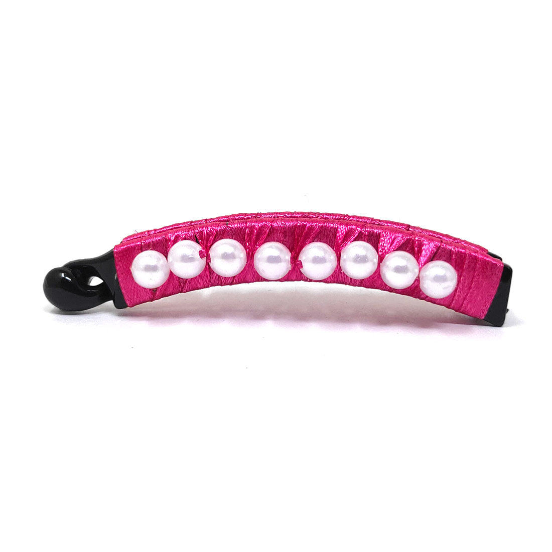 Anokhi Ada Handmade Pearl Banana Hair Clip for Girls and Women (Dark Pink)-ZI-05
