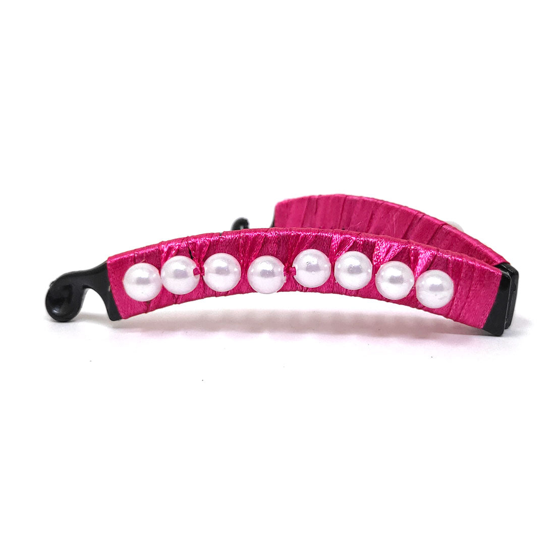 Anokhi Ada Handmade Pearl Banana Hair Clip for Girls and Women (Dark Pink)-ZI-05