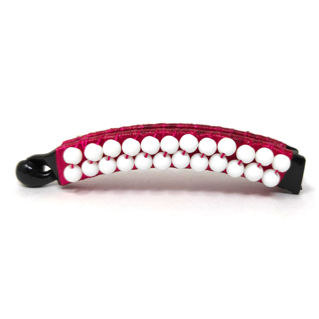 Anokhi Ada Handmade Pearl Banana Hair Clip for Girls and Women (Dark Pink)-ZI-08