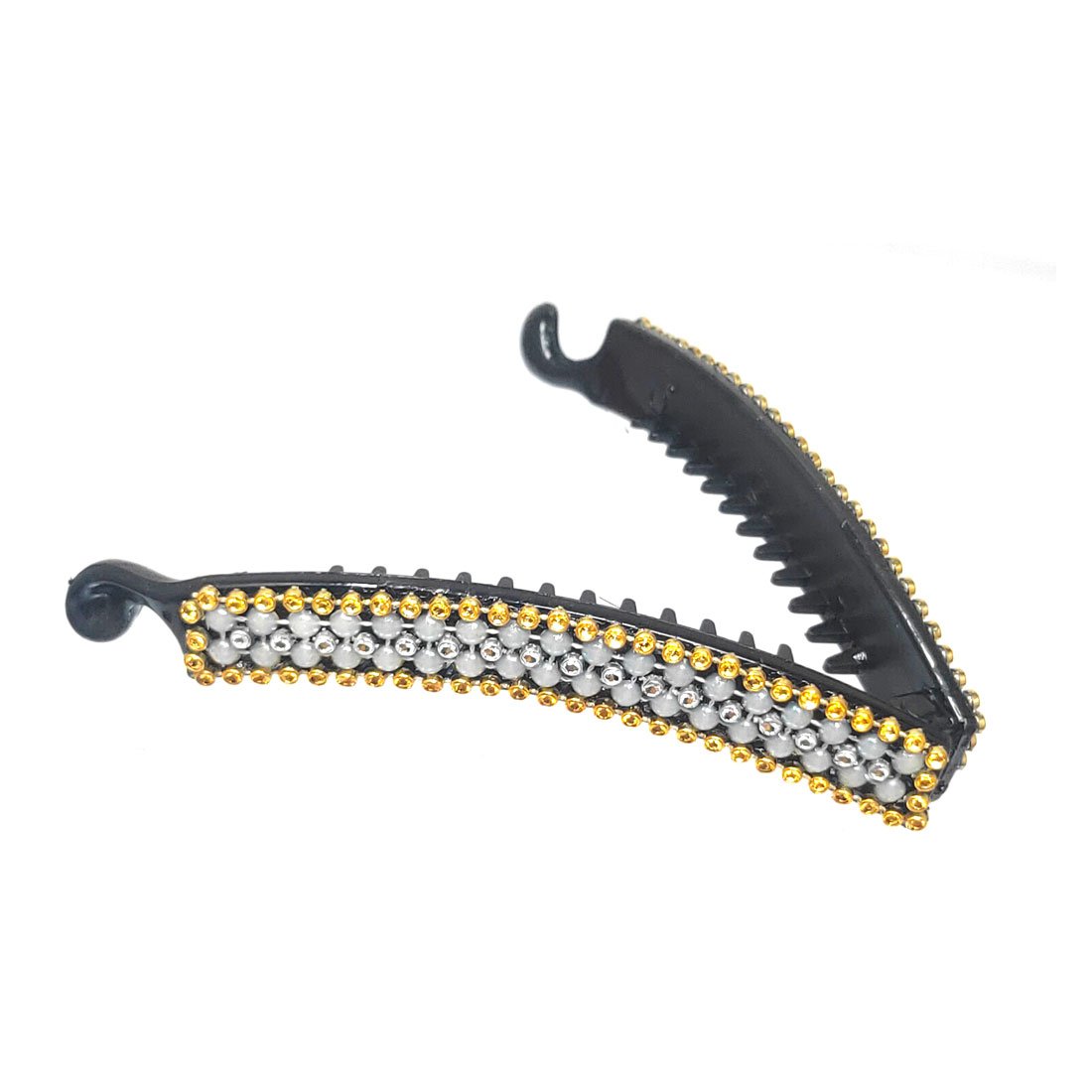Anokhi Ada Black Designer Handmade Fancy Plastic Banana Hair Clip for Girls and Women (ZI-11) - Anokhiada.com