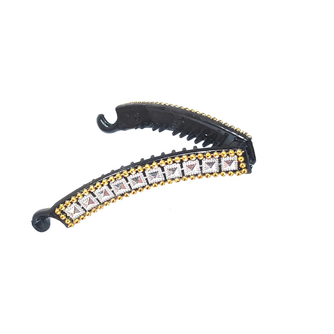 Anokhi Ada Black Designer Handmade Fancy Plastic Banana Hair Clip for Girls and Women (ZI-14) - Anokhiada.com