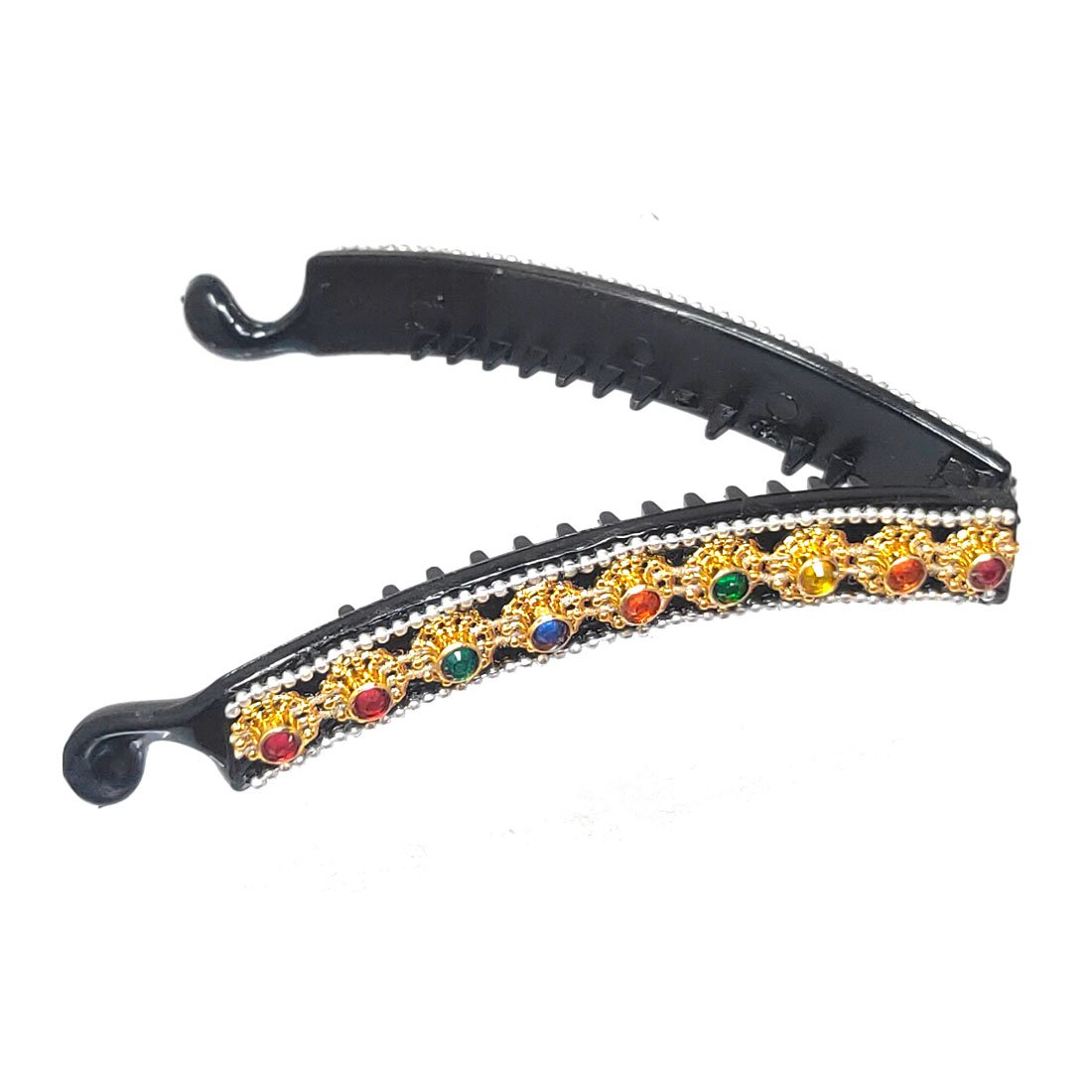 Anokhi Ada Black Designer Handmade Fancy Plastic Banana Hair Clip for Girls and Women (ZI-15) - Anokhiada.com