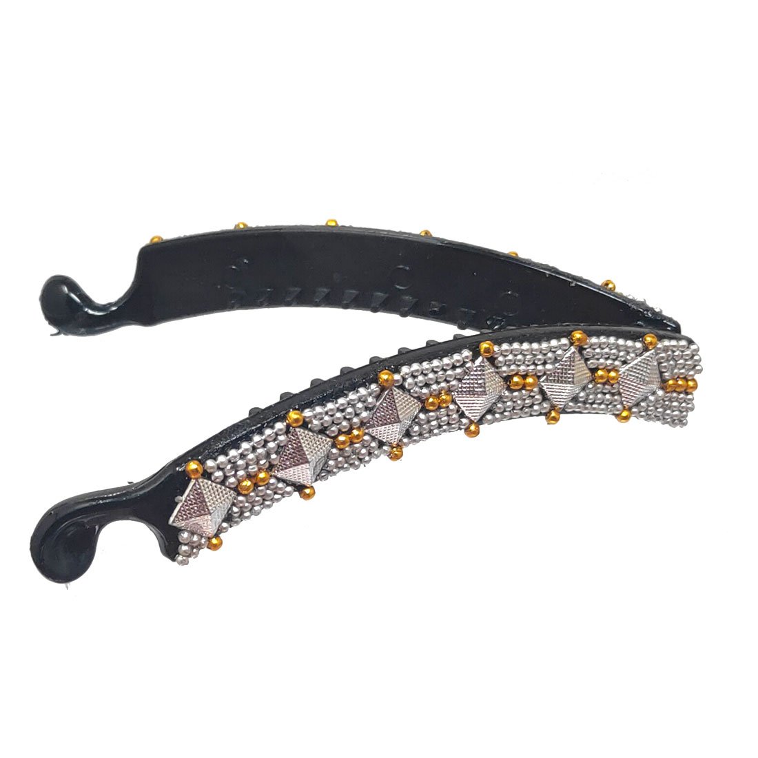 Anokhi Ada Black Designer Handmade Fancy Plastic Banana Hair Clip for Girls and Women (ZI-19) - Anokhiada.com