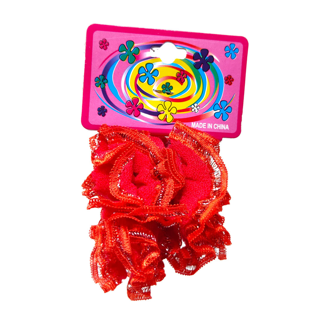 Anokhi Ada Hair Ties/ Ponytail Holders for Girls and Women (Set of 2 Ponytail Holders, Red)-Z J-09