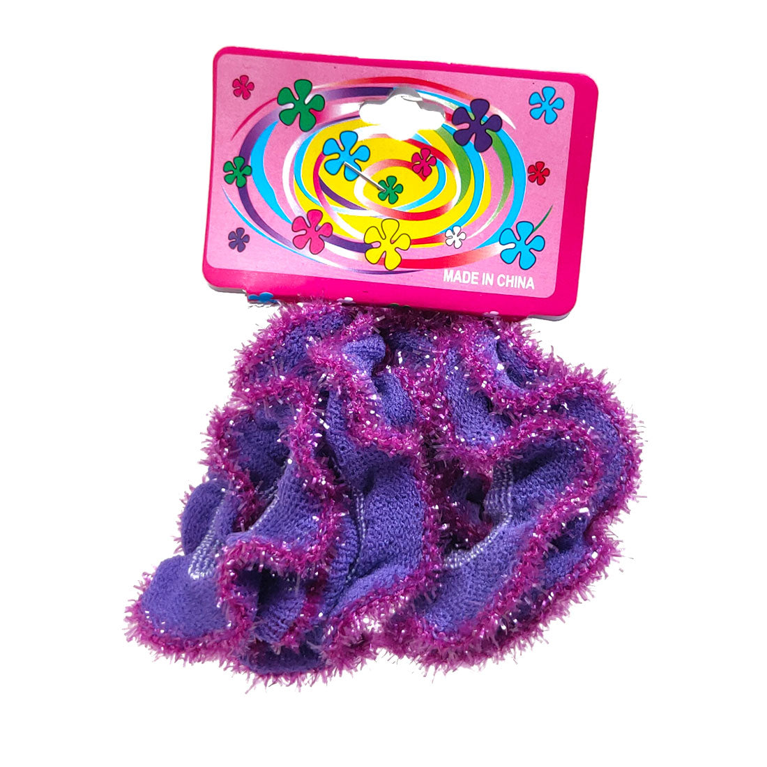 Anokhi Ada Hair Ties/ Ponytail Holders for Girls and Women (Set of 2 Ponytail Holders, Purple)-Z J-11