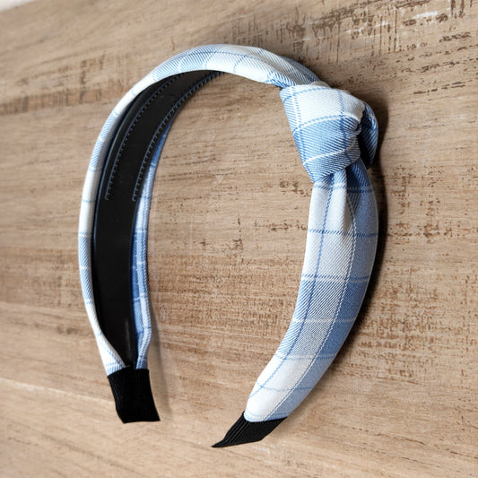 Anokhi Ada Check Design Fabric Knot Headband for Girls and Women (ZN -07)