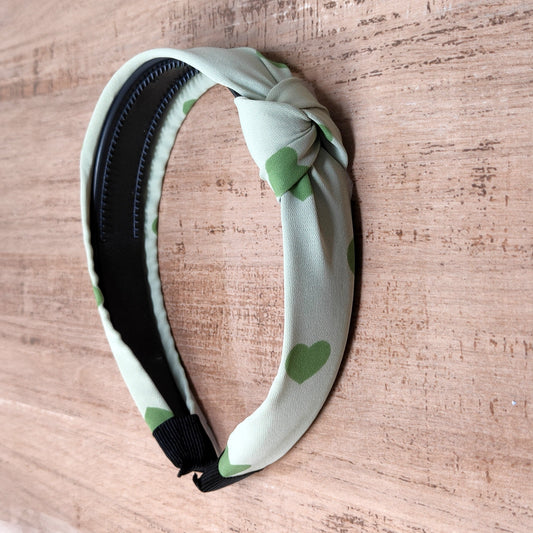 Anokhi Ada Heart Print Fabric Knot Headband for Girls and Women (ZN -11)