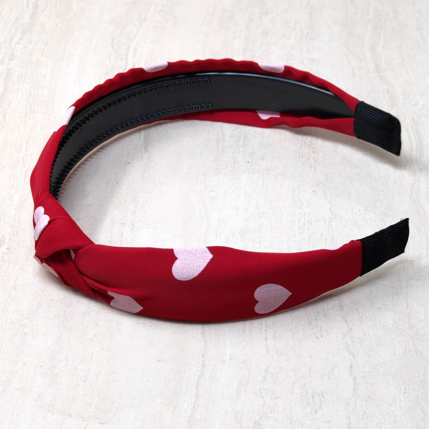 Anokhi Ada Heart Print Fabric Knot Headband for Girls and Women (ZN -14)