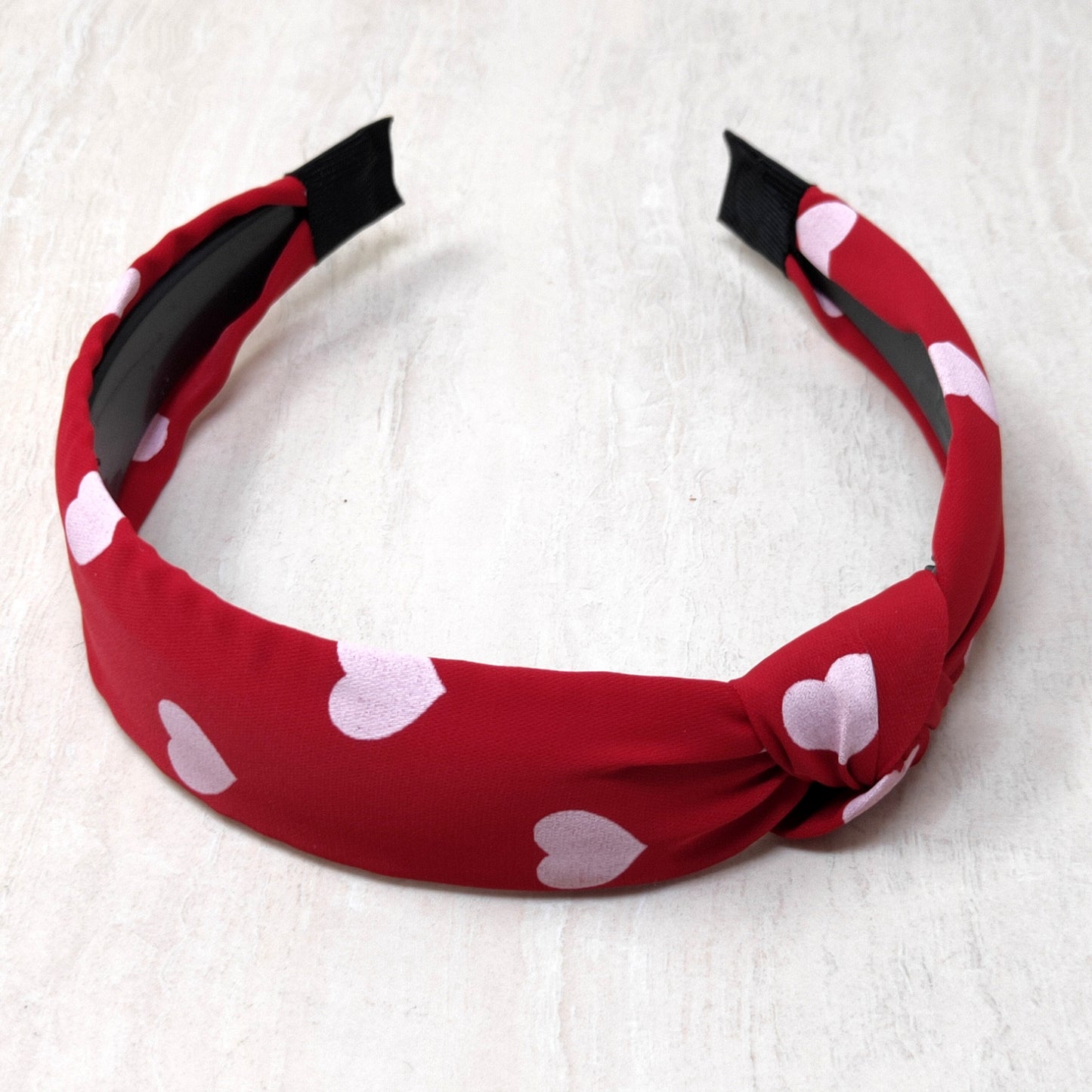 Anokhi Ada Heart Print Fabric Knot Headband for Girls and Women (ZN -14)