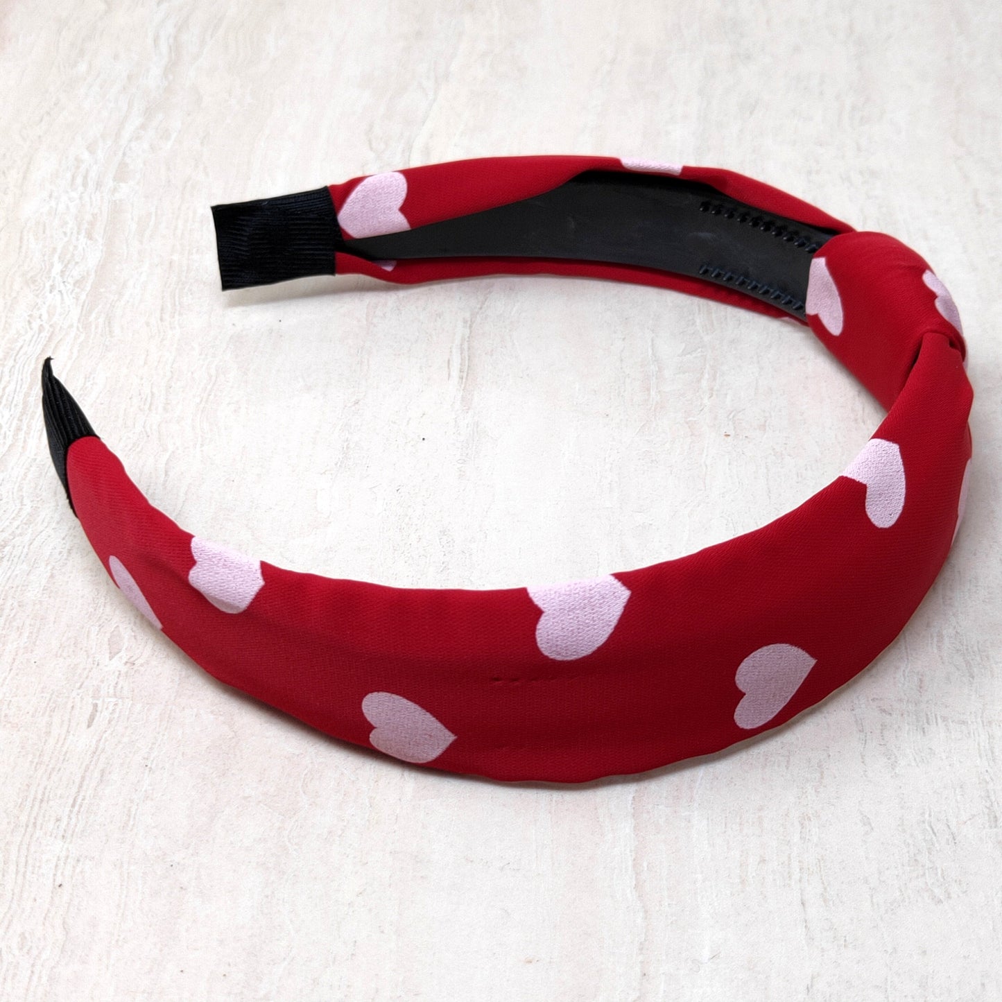 Anokhi Ada Heart Print Fabric Knot Headband for Girls and Women (ZN -14)