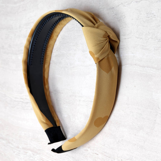 Anokhi Ada Heart Print Fabric Knot Headband for Girls and Women (ZN -15)