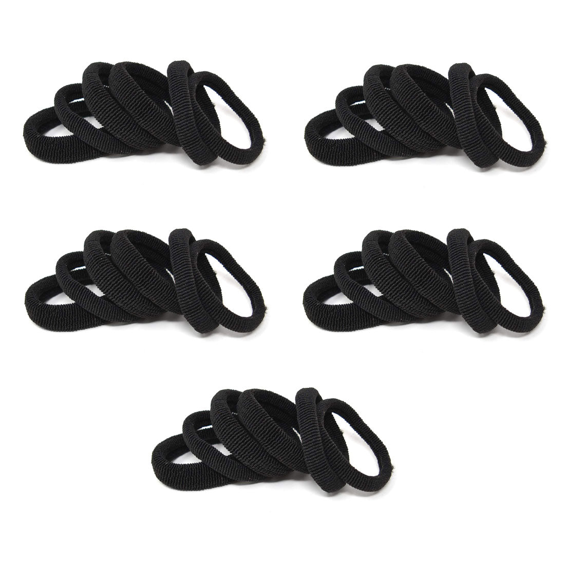 Anokhi Ada Ponytail Holder / Hairband for Girls and Women (Black; Pack of 30 Hairbands) - ZZ-01