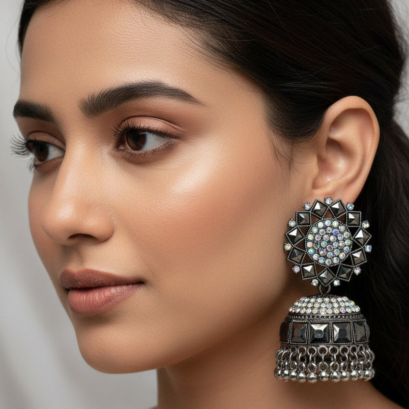 Oxidized Silver Metallic Jhumki for Girls and Women (JA-001)