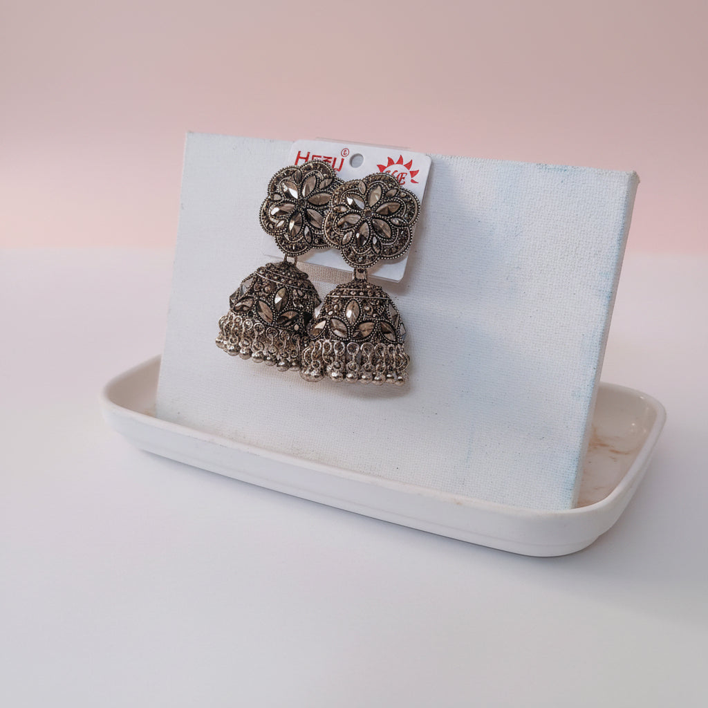 Oxidized Silver Metallic Jhumki for Girls and Women (JA-002)