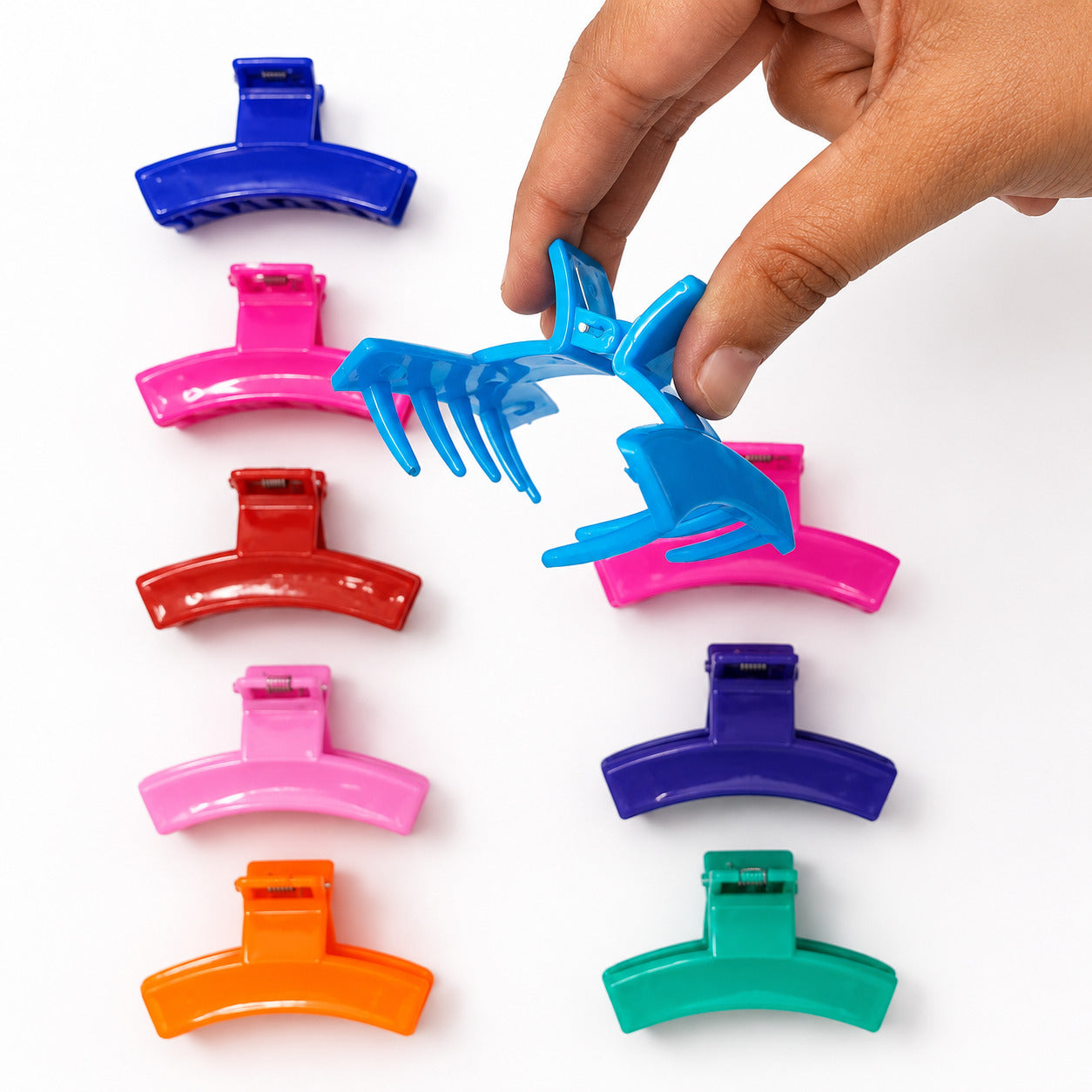 Anokhi Ada Plastic Thick Hair Clutchers/Hair Claws for Girls and Women (Multi-Color)-ZB-20