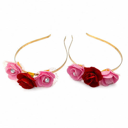Floral Metal Hairband/Headband for Girls, and Women (Pack of 2) ZH-01 a