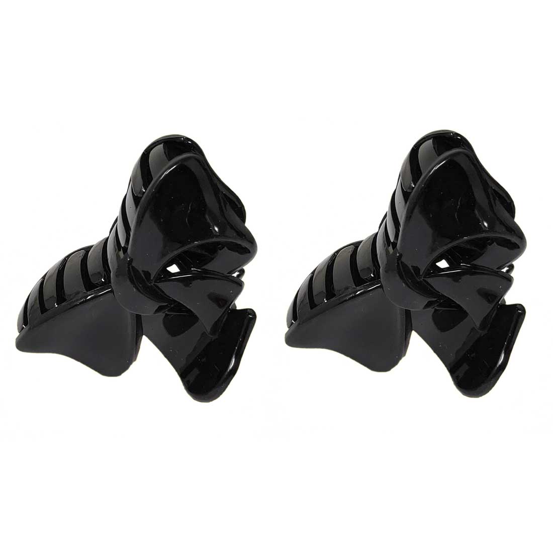 Anokhi Ada Bow Plastic Hair Clutcher/Hair Claw Clip for Girls and Women (Black, Pack of 2) - 01-03C
