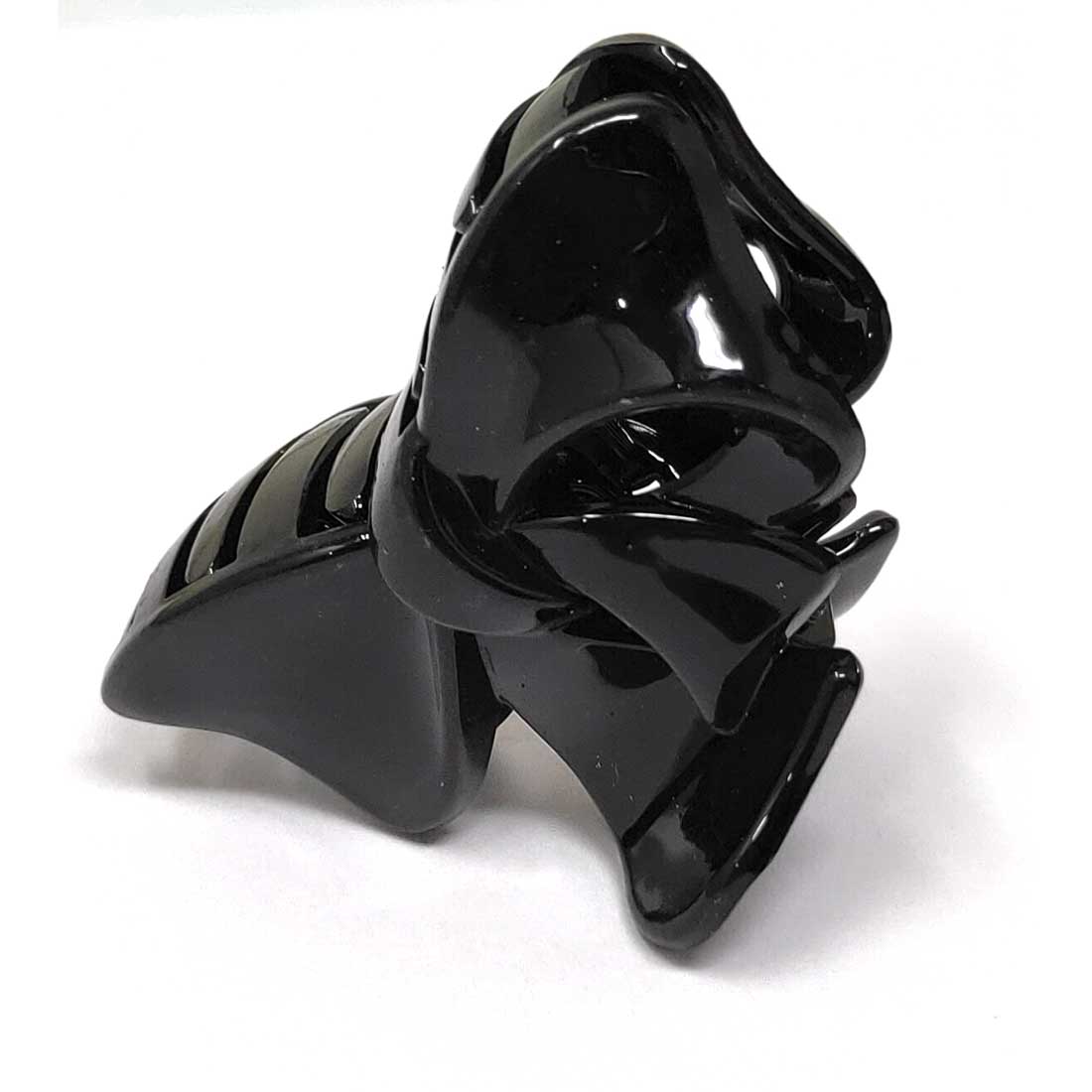 Anokhi Ada Bow Plastic Hair Clutcher/Hair Claw Clip for Girls and Women (Black, Pack of 2) - 01-03C