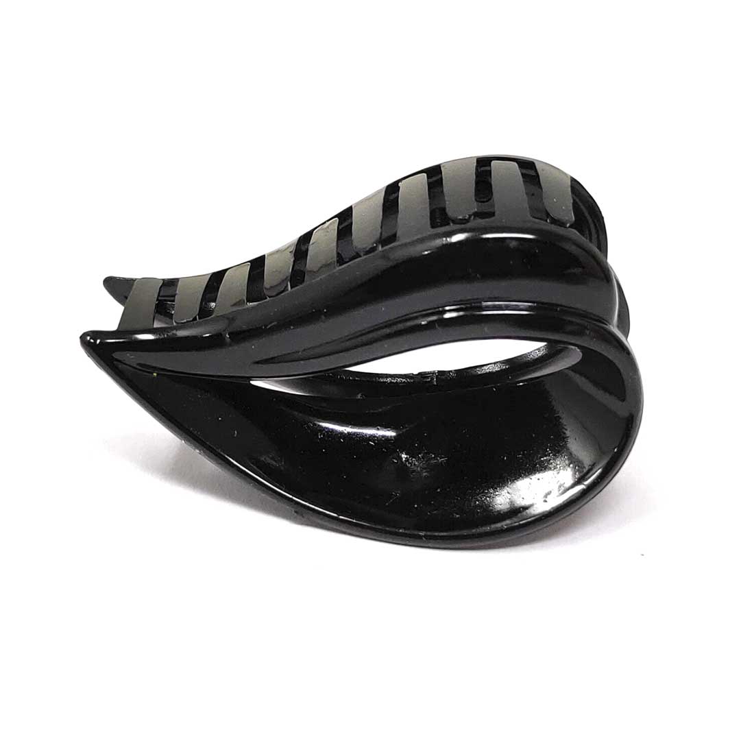 Anokhi Ada Leaf Plastic Hair Clutcher/Hair Claw Clip for Girls and Women (Black, Pack of 2) - 01-04C