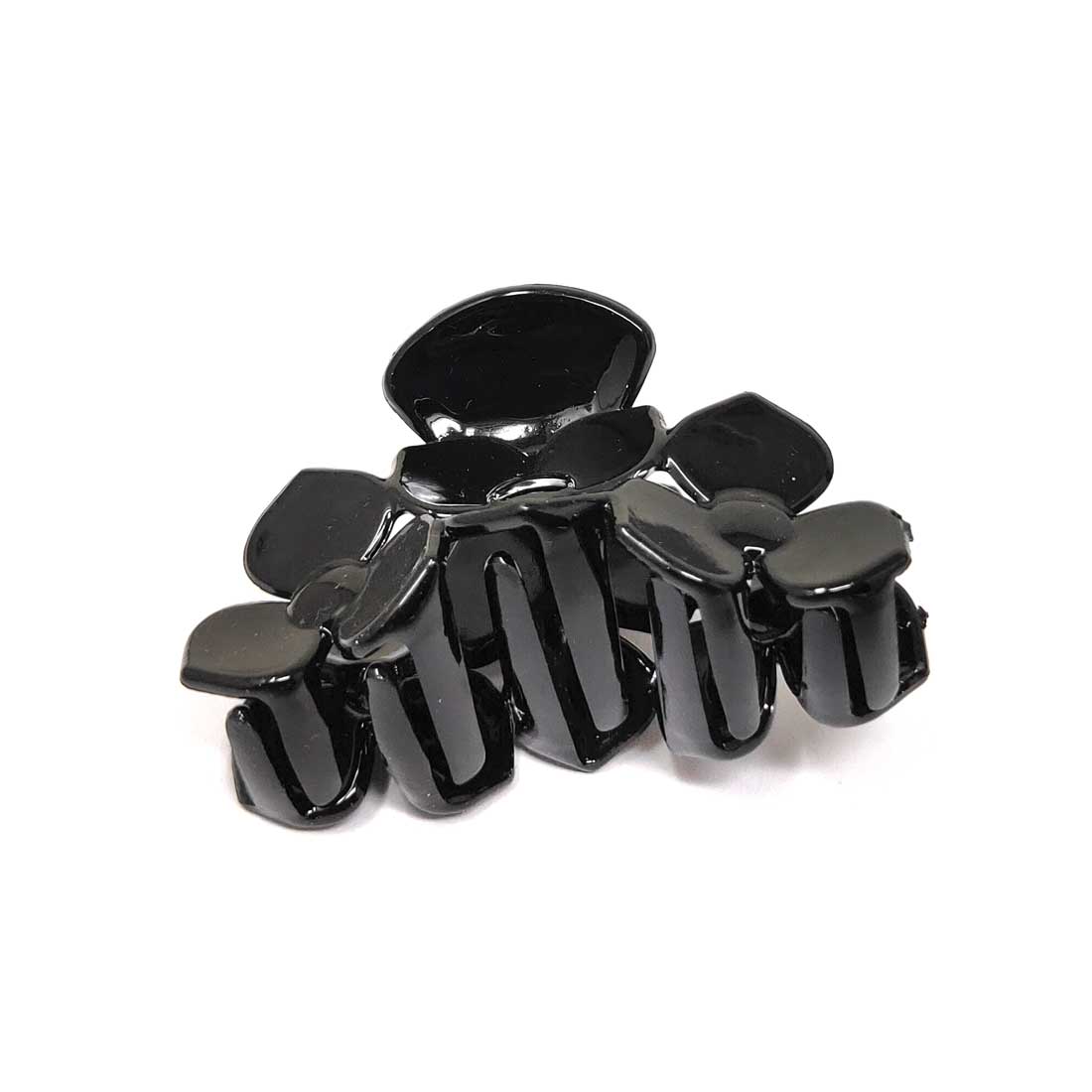 Anokhi Ada Floral Plastic Hair Clutcher/Hair Claw Clip for Girls and Women (Black, Pack of 2) - 01-05C