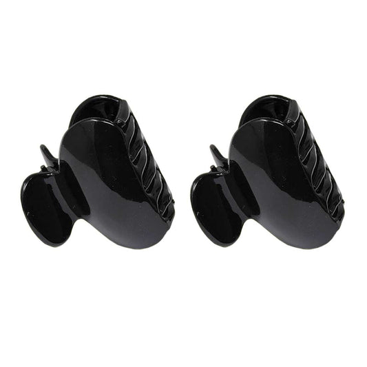 Anokhi Ada Plastic Hair Clutcher/Hair Claw Clip for Girls and Women (Black, Pack of 2) - 01-09C