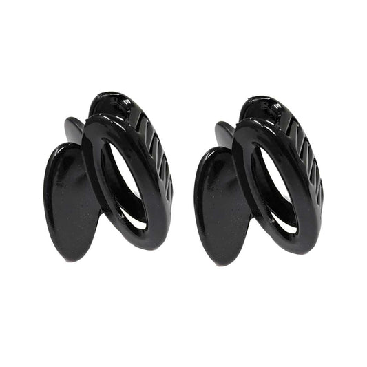 Anokhi Ada Plastic Hair Clutcher/Hair Claw Clip for Girls and Women (Black, Pack of 2) - 01-11C