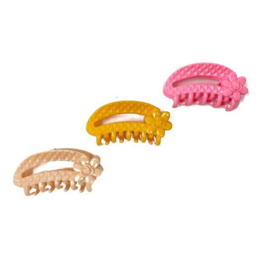 Anokhi Ada Plastic Hair Clutcher / Hair Claw for Girls and Women (Multi-Colour; Pack of 3; 02-13C)