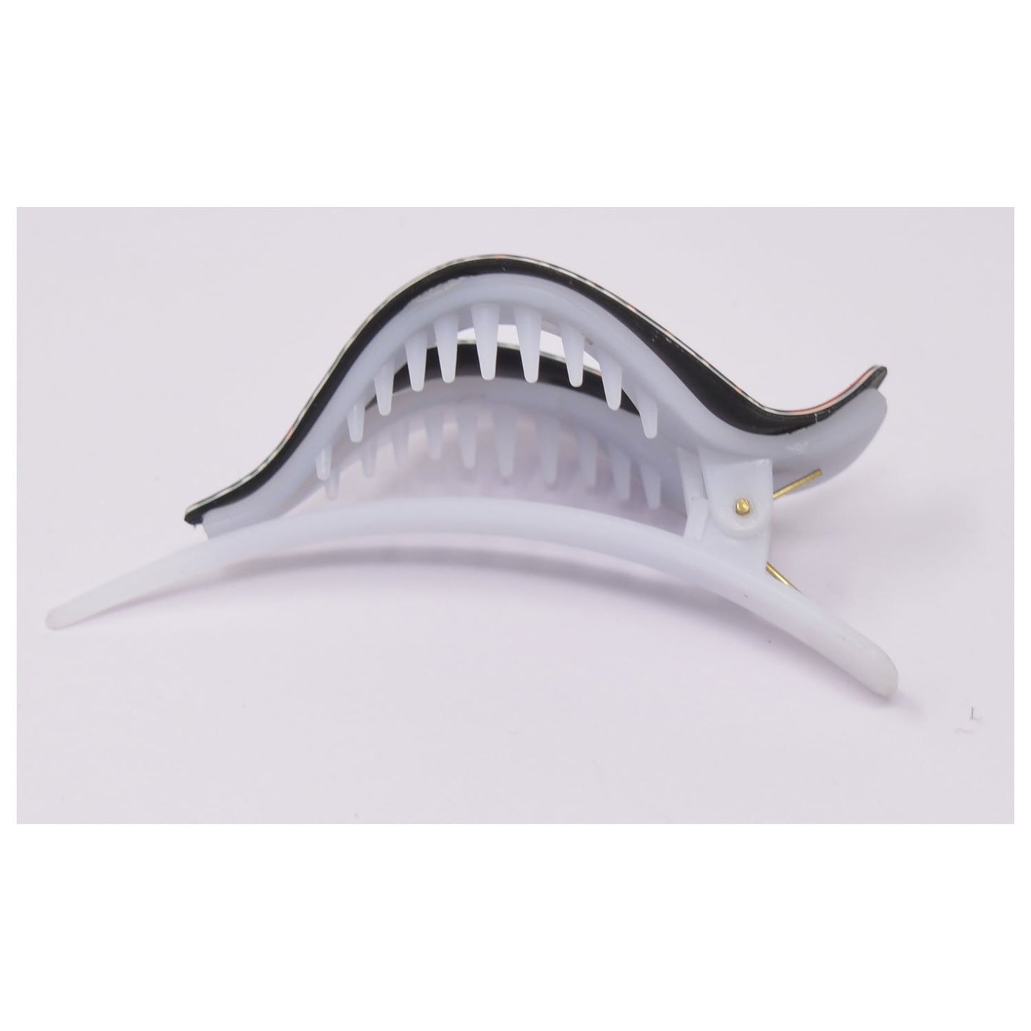 Large Pointed White Fancy Plastic Hair Claw for Girls and Women - 07-15