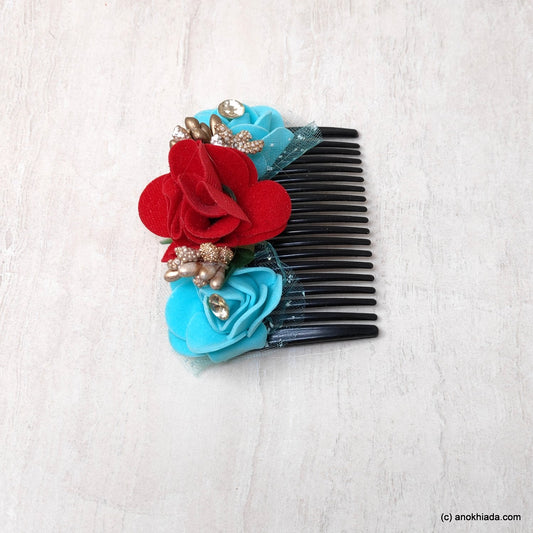 Anokhi Ada Floral Hair Comb Clip for Women and Girls, Multi-Colour (07-18)