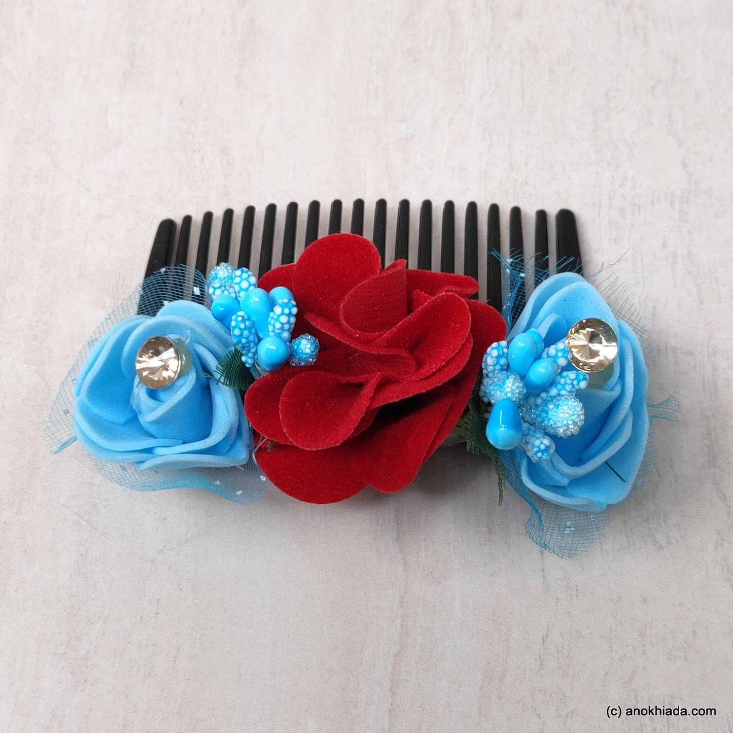 Anokhi Ada Floral Hair Comb Clip for Women and Girls, Multi-Colour (07-19)