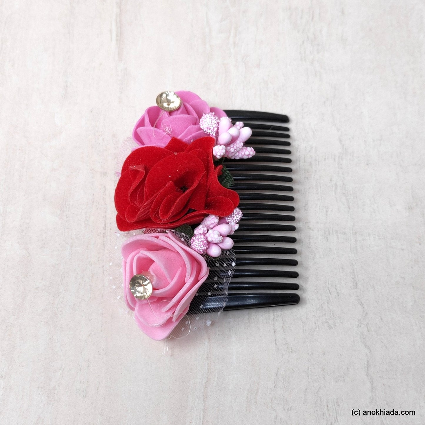 Anokhi Ada Floral Hair Comb Clip for Women and Girls, Multi-Colour (07-20)