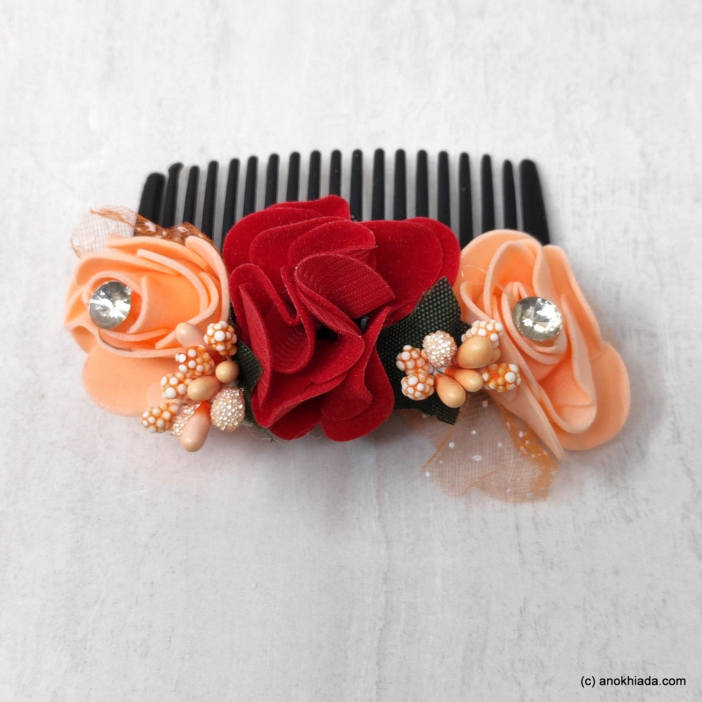 Anokhi Ada Floral Hair Comb Clip for Women and Girls, Multi-Colour (07-21)