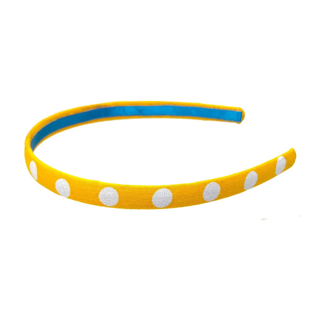 Anokhi Ada Handmade Polka Dots Fabric Hairband/Headband for Girls and Women (Yellow, 09-26H)