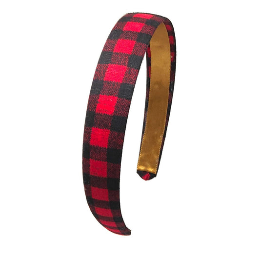 Anokhi Ada Handmade Check Design Fabric Hairband/Headband for Girls and Women (Red, 09-28H) - Anokhiada.com