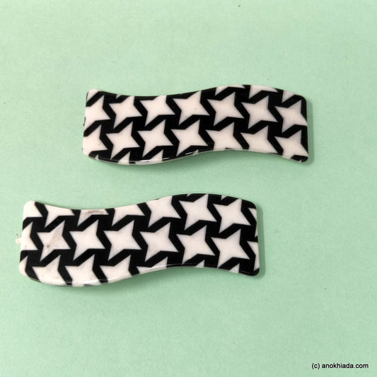 Anokhi Ada Fancy Large Tic Tac Hair Clips (Pack of 2) 10-52