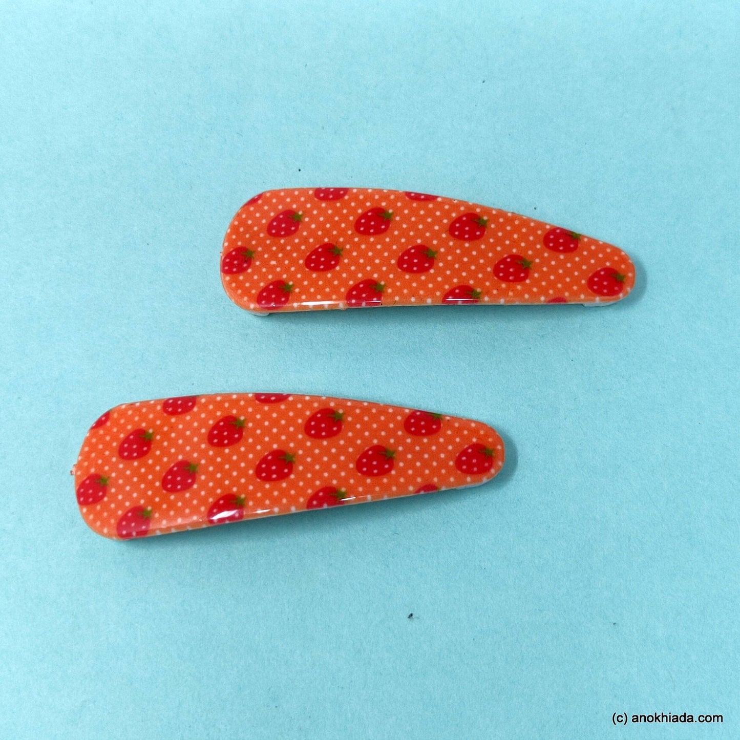 Anokhi Ada Strawberry Print Tic Tac Hair Clips (Pack of 2) 10-58