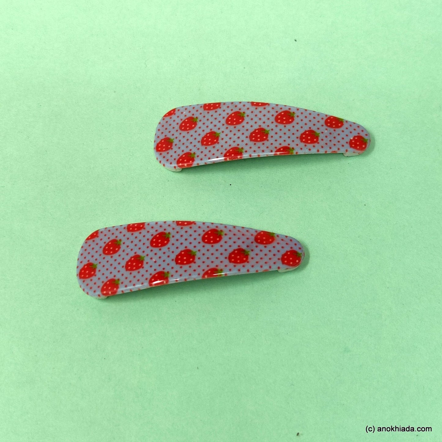 Anokhi Ada Strawberry Print Tic Tac Hair Clips (Pack of 2) 10-59