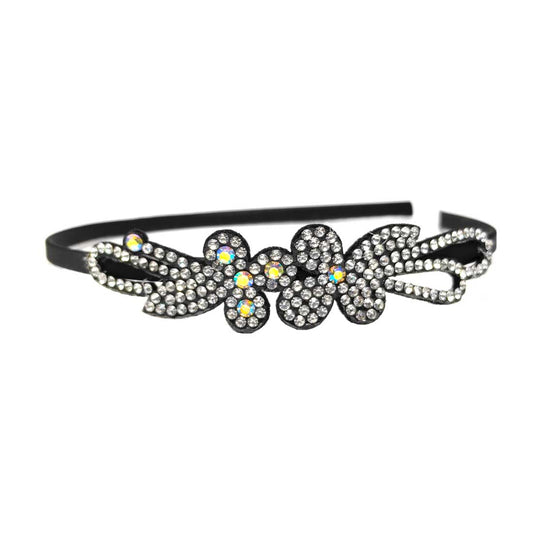 Anokhi Ada Metal Hairband/Headband with Rhinestone for Kids, Girls and Women (Black)-13-37H