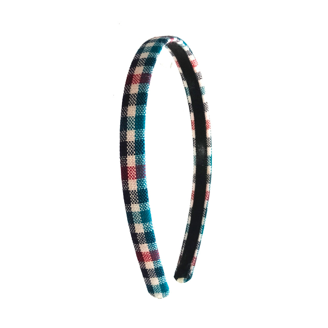 Anokhi Ada Half Inch Handmade Multi-colour Check Design Fabric Hairband/Headband for Girls and Women -14-10H