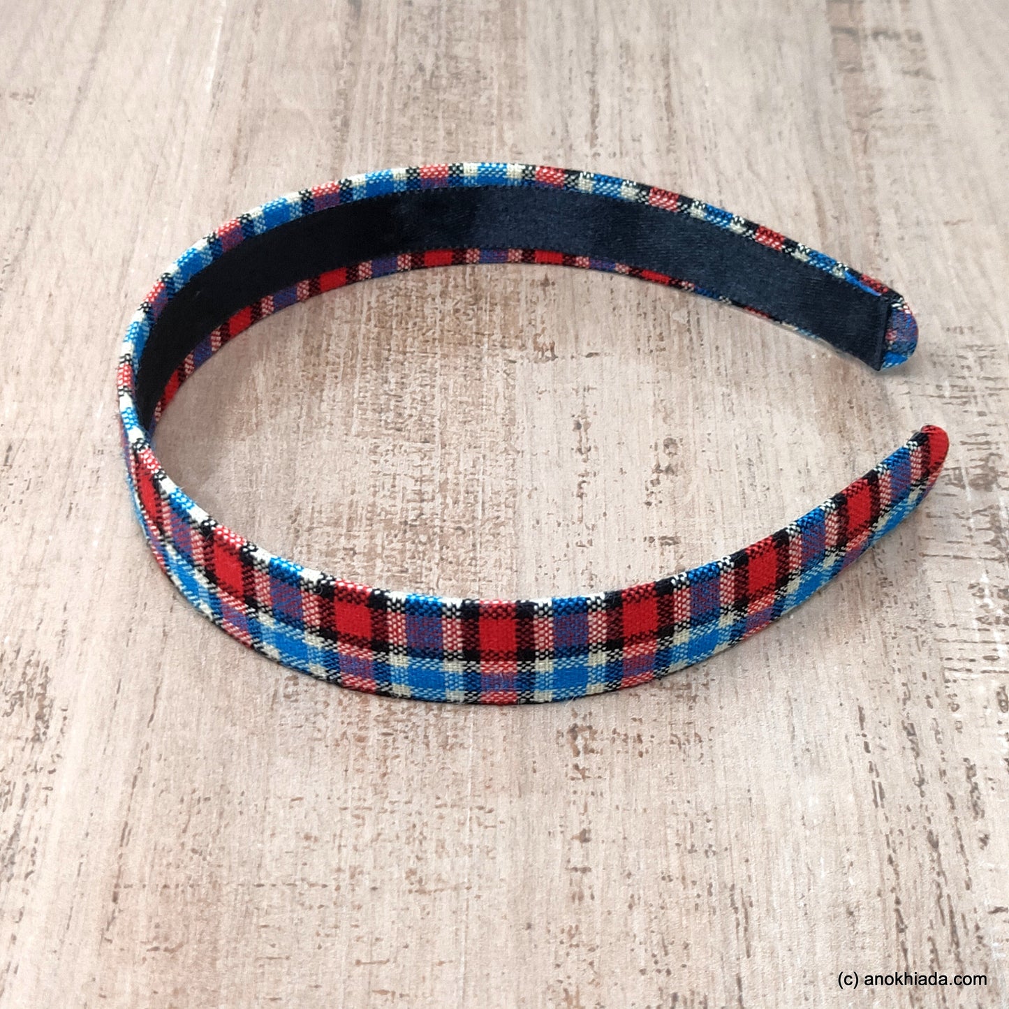 Anokhi Ada Handmade Multi-colour Check Design Fabric Hairband/Headband for Girls and Women -14-11H