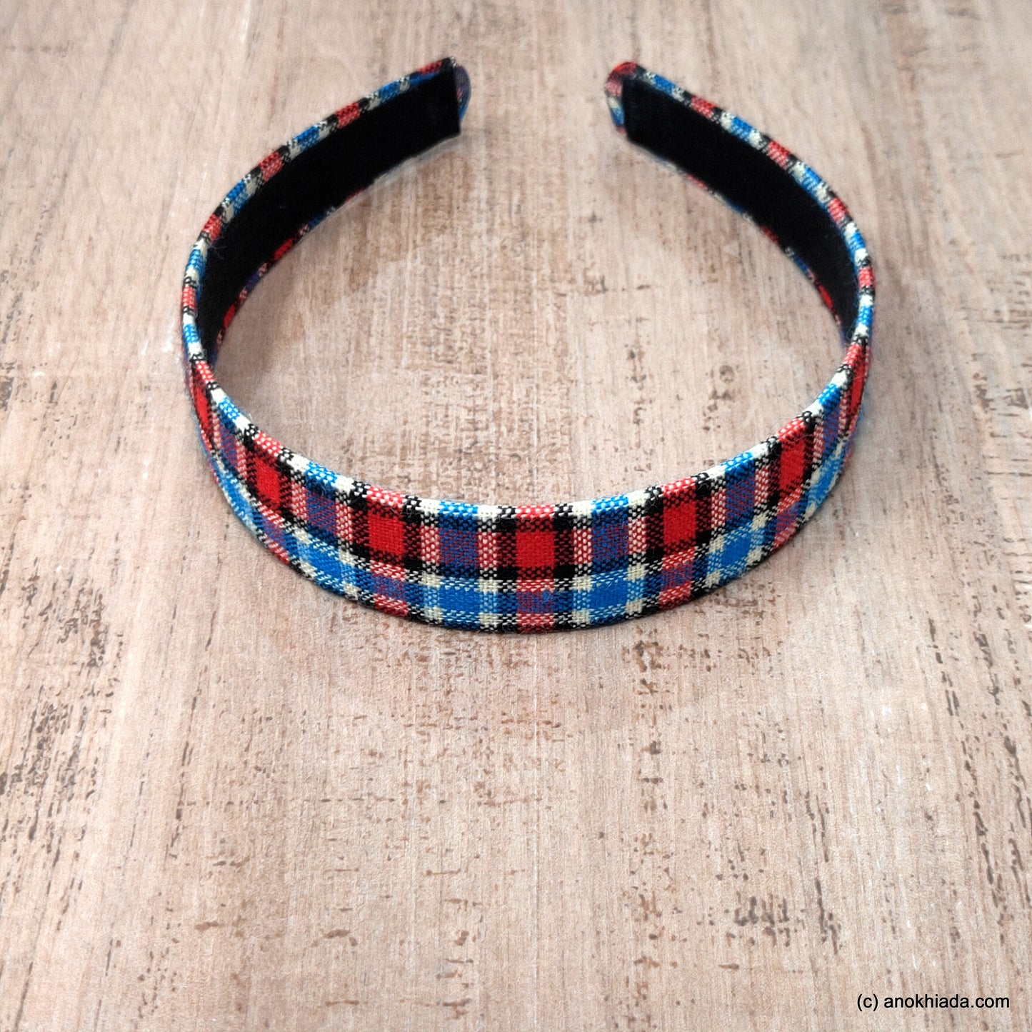 Anokhi Ada Handmade Multi-colour Check Design Fabric Hairband/Headband for Girls and Women -14-11H