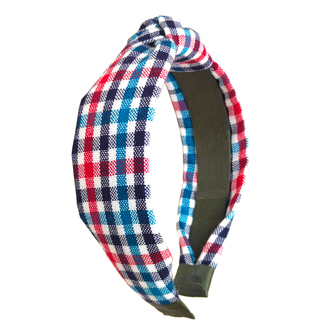 Anokhi Ada Handmade Multi-colour Check Design Fabric Knot Hairband/Headband for Girls and Women -14-14H