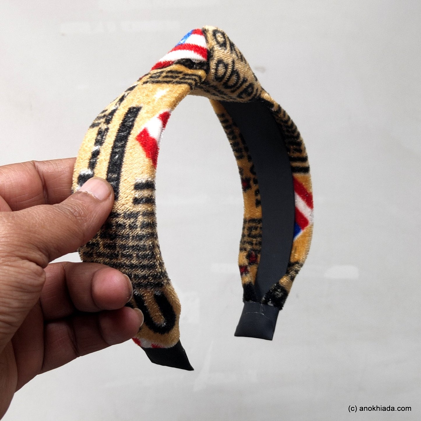 Anokhi Ada Stylish Handmade Multi-Colour Velvet Knot Hairband/Headband for Girls and Women -14-23H