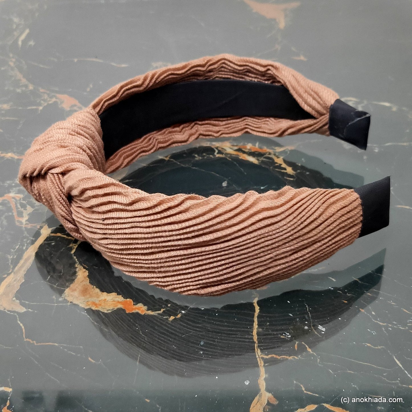 Anokhi Ada Handmade Peach Colour Fabric Knot Hairband/Headband for Girls and Women -14-31H