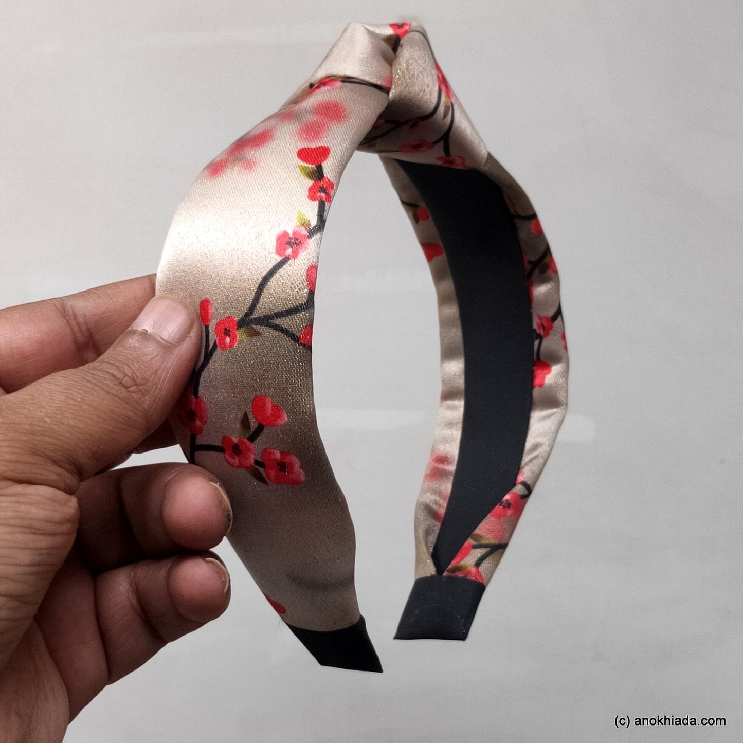 Anokhi Ada Handmade Golden Colour Printed Fabric Knot Hairband/Headband for Girls and Women -14-34H