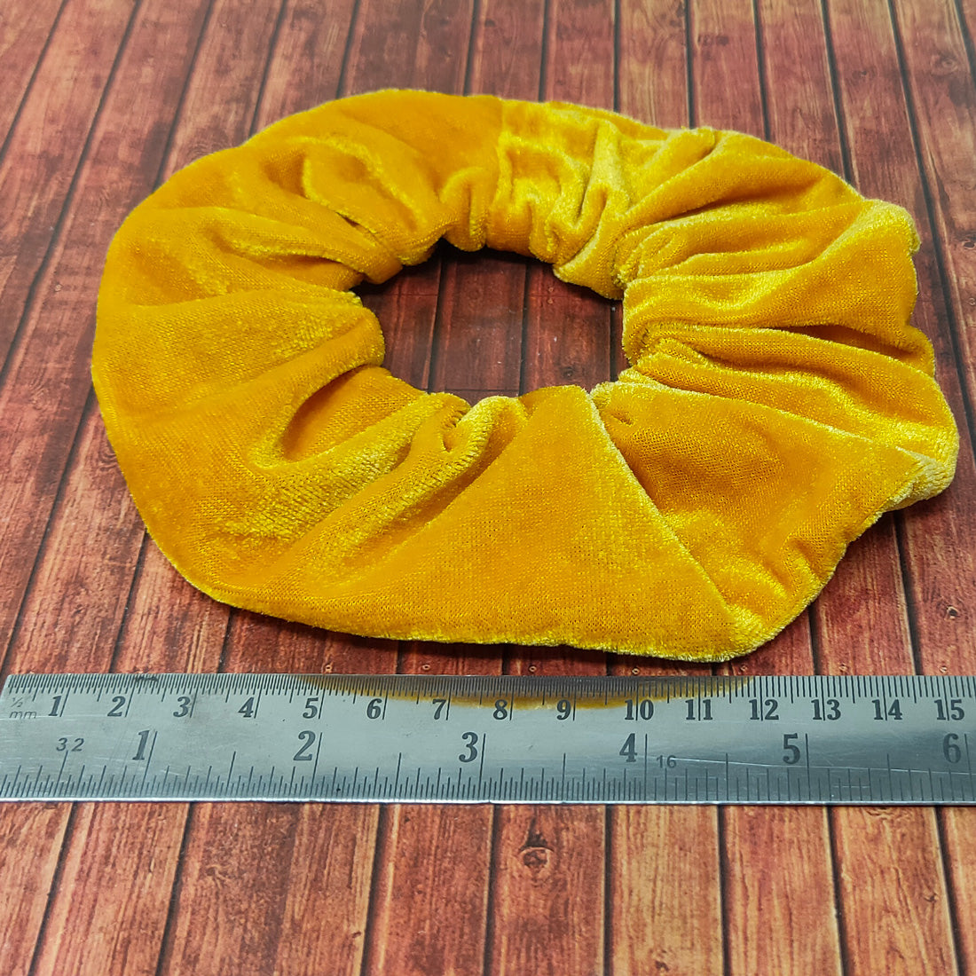 Anokhi Ada Yellow Velvet Extra Large Scrunchie for Girls and Women (15-08 Scrunchie)