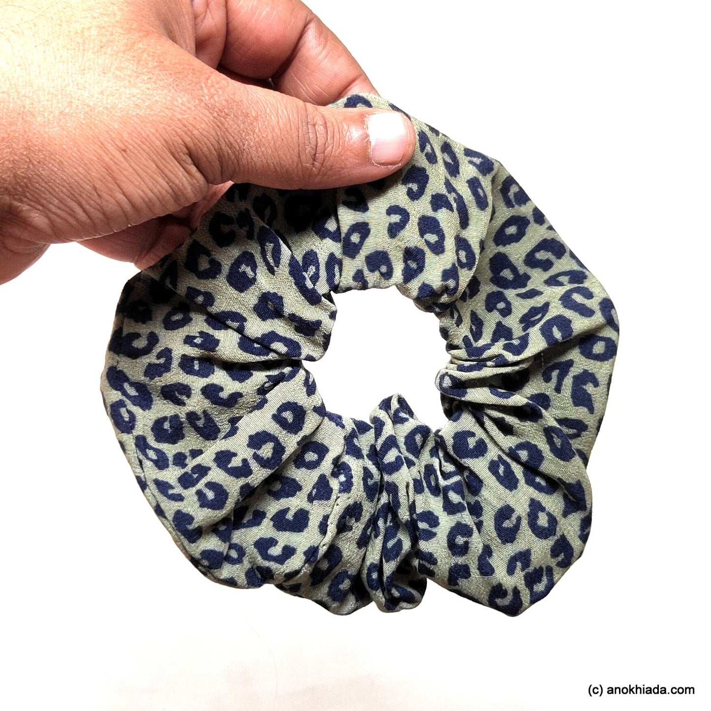 Anokhi Ada Handmade Tiger Print Fabric Scrunchie for Girls and Women (15-159 Scrunchie)
