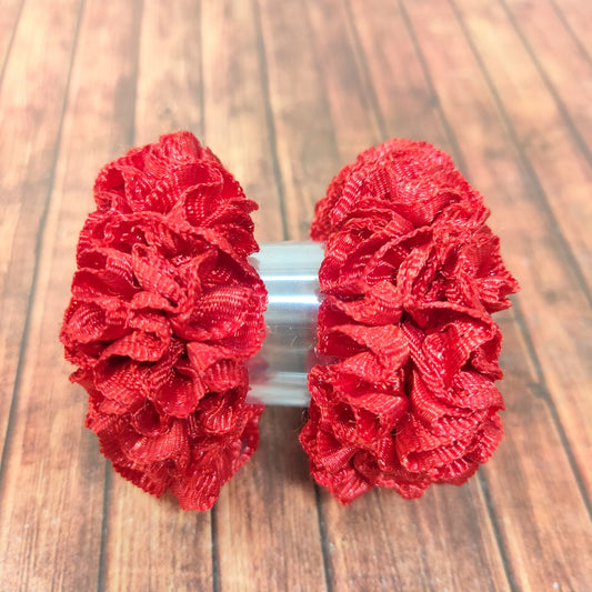 Anokhi Ada Red Fabric small Scrunchie for Girls and Women (15-16 Scrunchie, 2 Pcs)