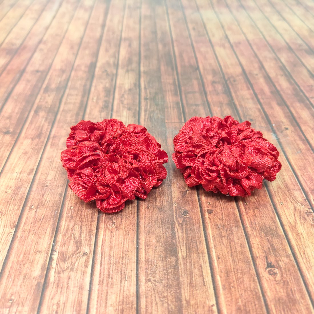 Anokhi Ada Red Fabric small Scrunchie for Girls and Women (15-16 Scrunchie, 2 Pcs)